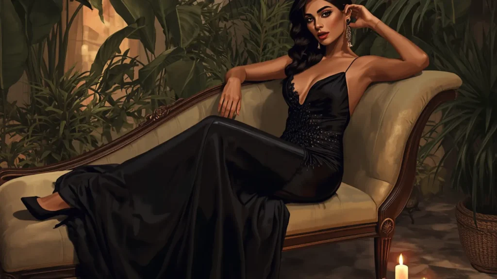 black dress captions